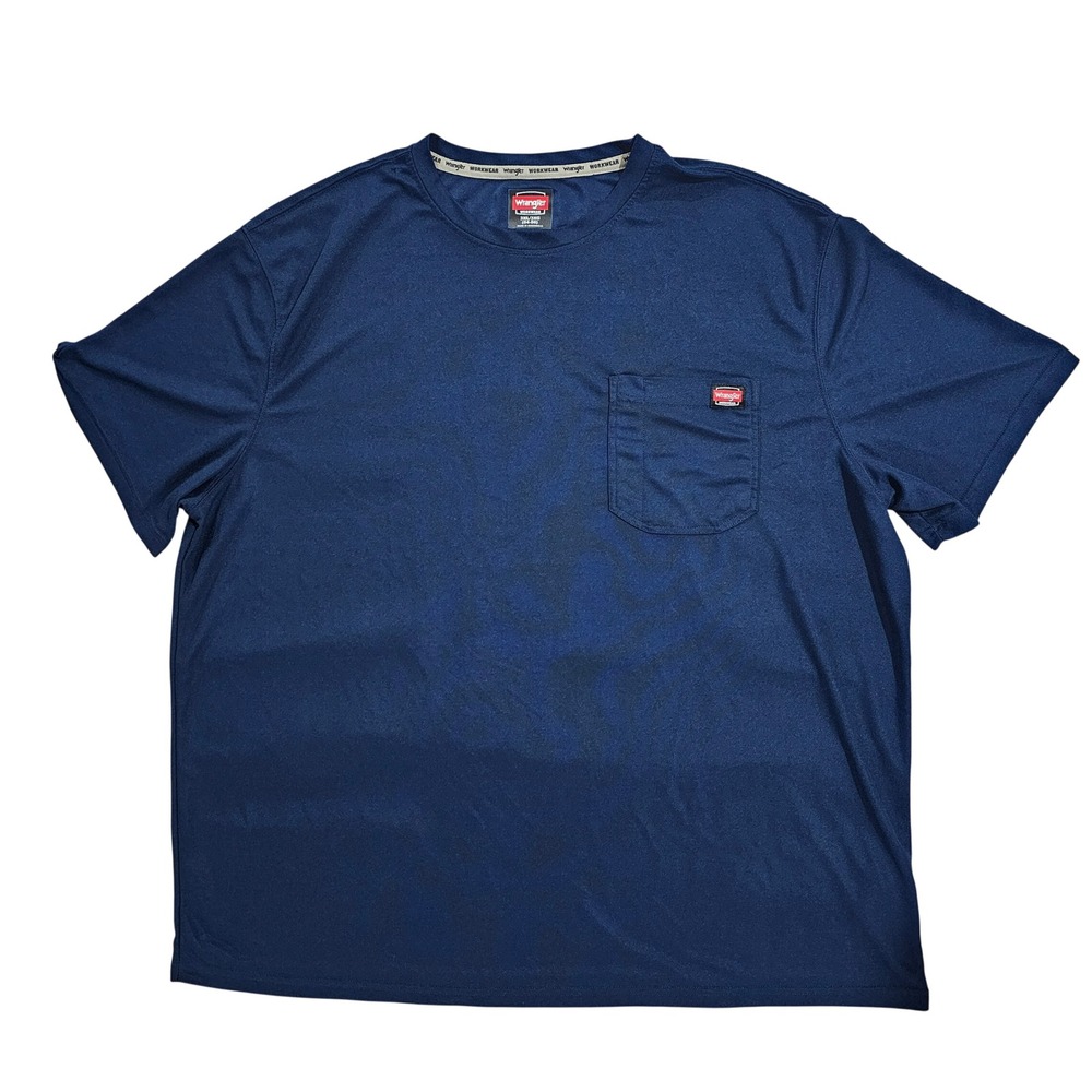 Wrangler Mens 3XL Navy Blue‎ Workwear Pocket Performance T-Shirt